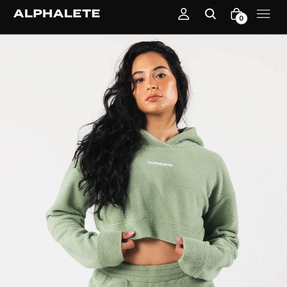 ALPHALETE KING CROP HOODIE - SAGE - Picture 4 of 4
